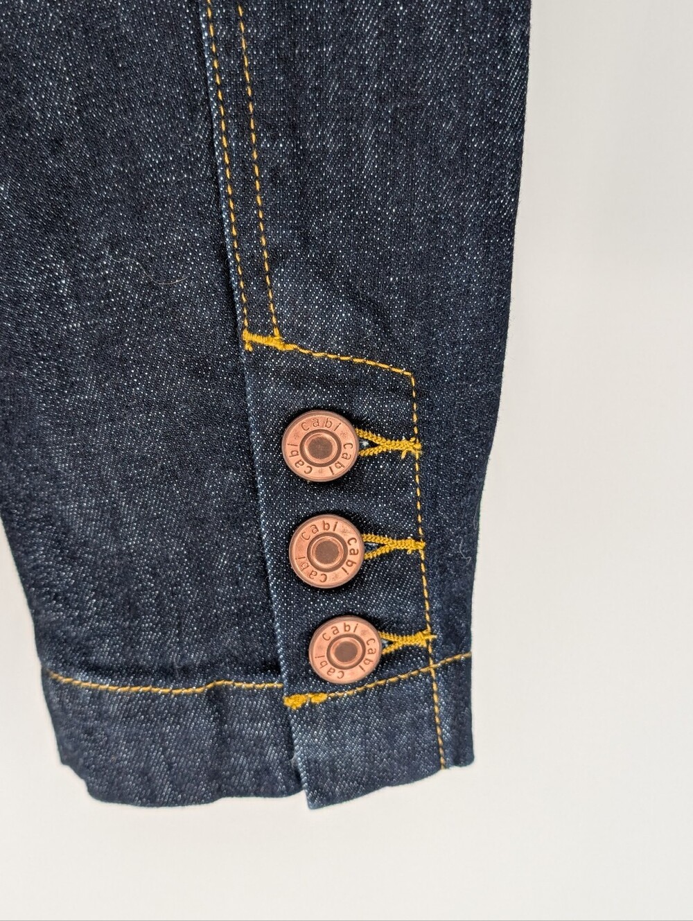 Cabi Johnny Jacket Notch Collar Dark Denim Jeanc Jacket | Size M | Indigo #4681 - Picture 10 of 14